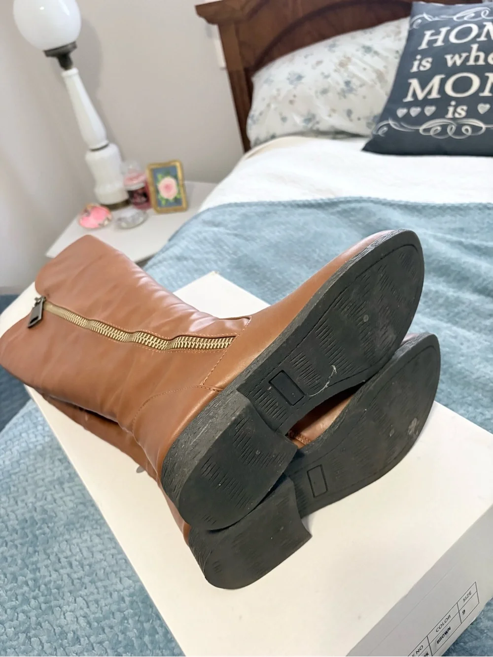 Olivia Miller Tall Over-the-Knee Riding Boots - Cognac Brown